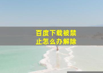 百度下载被禁止怎么办解除