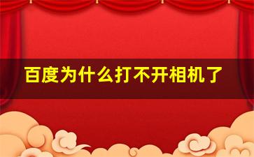 百度为什么打不开相机了