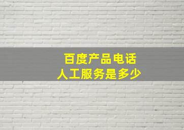 百度产品电话人工服务是多少