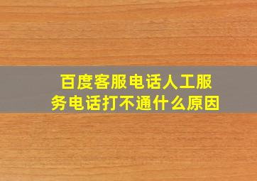 百度客服电话人工服务电话打不通什么原因