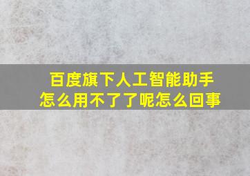 百度旗下人工智能助手怎么用不了了呢怎么回事