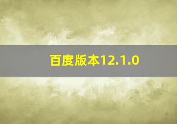 百度版本12.1.0