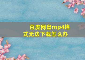 百度网盘mp4格式无法下载怎么办