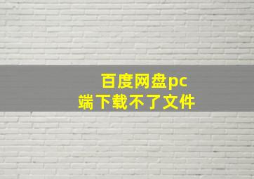 百度网盘pc端下载不了文件