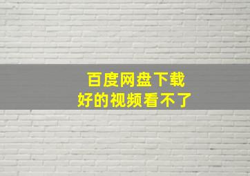 百度网盘下载好的视频看不了