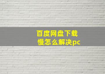 百度网盘下载慢怎么解决pc