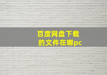 百度网盘下载的文件在哪pc