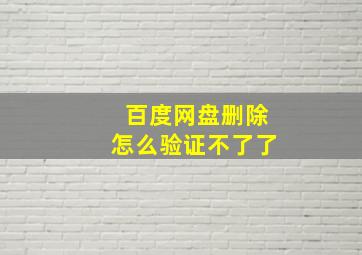 百度网盘删除怎么验证不了了