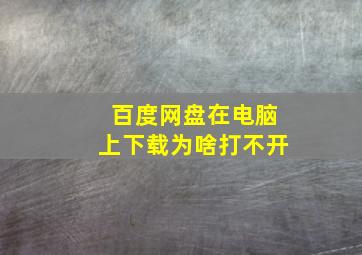 百度网盘在电脑上下载为啥打不开