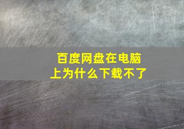 百度网盘在电脑上为什么下载不了