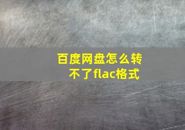 百度网盘怎么转不了flac格式