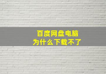 百度网盘电脑为什么下载不了