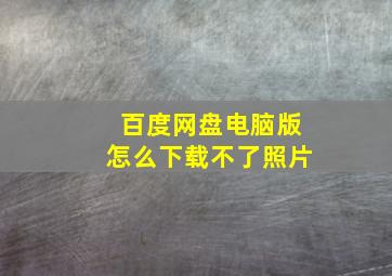 百度网盘电脑版怎么下载不了照片