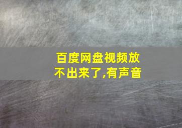 百度网盘视频放不出来了,有声音