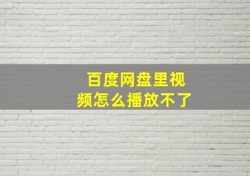 百度网盘里视频怎么播放不了