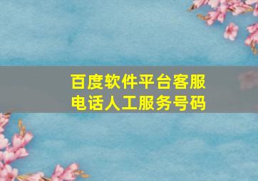 百度软件平台客服电话人工服务号码