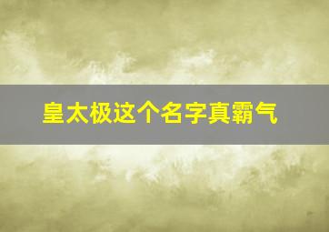 皇太极这个名字真霸气