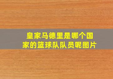 皇家马德里是哪个国家的篮球队队员呢图片