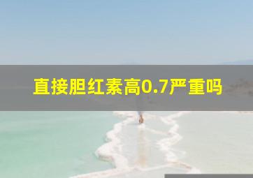 直接胆红素高0.7严重吗