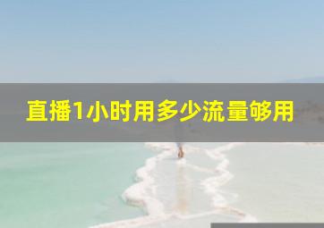 直播1小时用多少流量够用