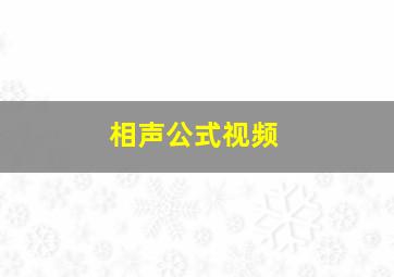 相声公式视频