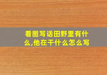 看图写话田野里有什么,他在干什么怎么写