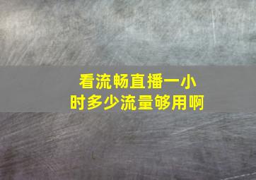 看流畅直播一小时多少流量够用啊