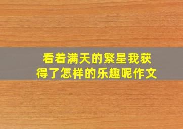 看着满天的繁星我获得了怎样的乐趣呢作文