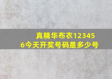 真精华布衣123456今天开奖号码是多少号