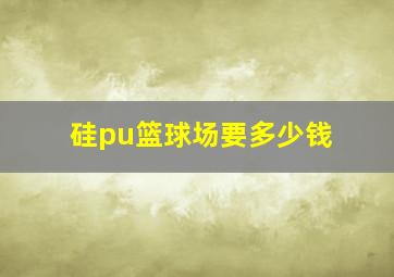 硅pu篮球场要多少钱