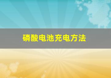 磷酸电池充电方法