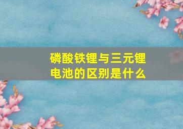 磷酸铁锂与三元锂电池的区别是什么