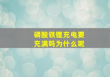 磷酸铁锂充电要充满吗为什么呢