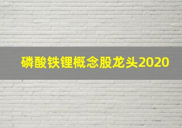 磷酸铁锂概念股龙头2020