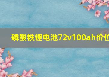 磷酸铁锂电池72v100ah价位