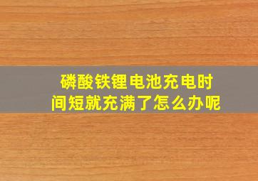 磷酸铁锂电池充电时间短就充满了怎么办呢