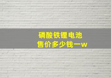 磷酸铁锂电池售价多少钱一w