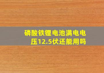 磷酸铁锂电池满电电压12.5伏还能用吗