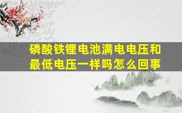 磷酸铁锂电池满电电压和最低电压一样吗怎么回事