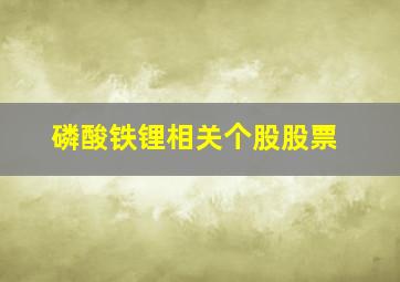 磷酸铁锂相关个股股票