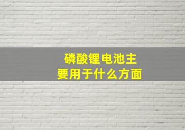 磷酸锂电池主要用于什么方面