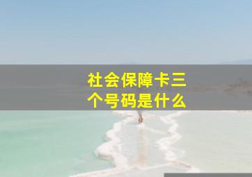 社会保障卡三个号码是什么