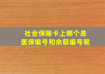 社会保障卡上哪个是医保编号和余额编号呢