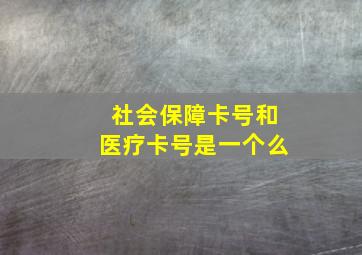 社会保障卡号和医疗卡号是一个么