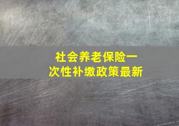 社会养老保险一次性补缴政策最新