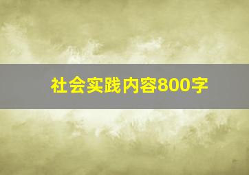 社会实践内容800字