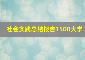 社会实践总结报告1500大学