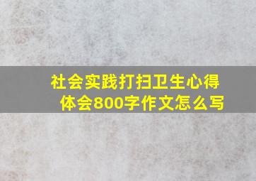 社会实践打扫卫生心得体会800字作文怎么写