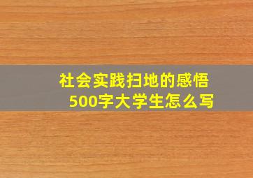 社会实践扫地的感悟500字大学生怎么写