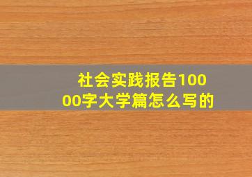 社会实践报告10000字大学篇怎么写的